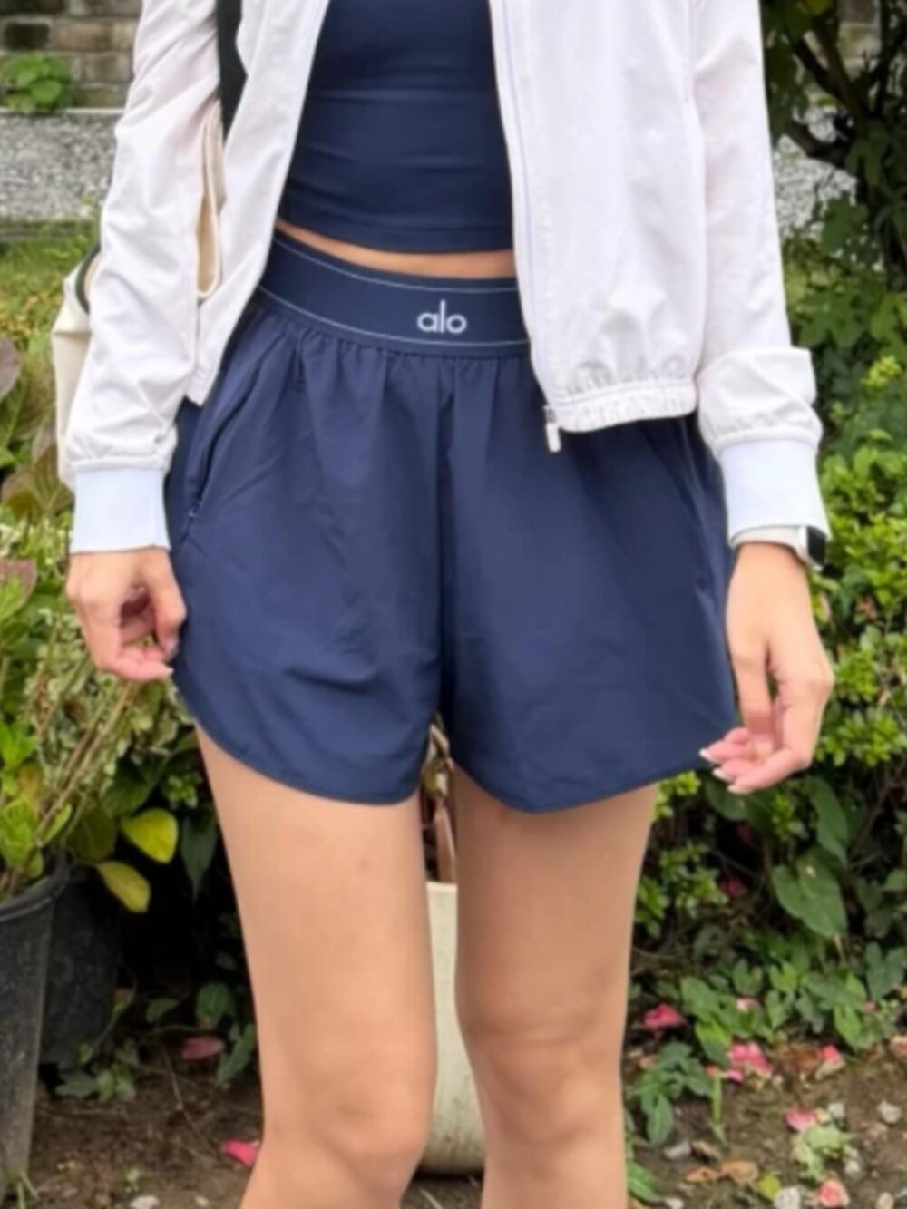 🖤ALO Yoga Athletic Shorts Navy Blue Versatile High Waisted Style